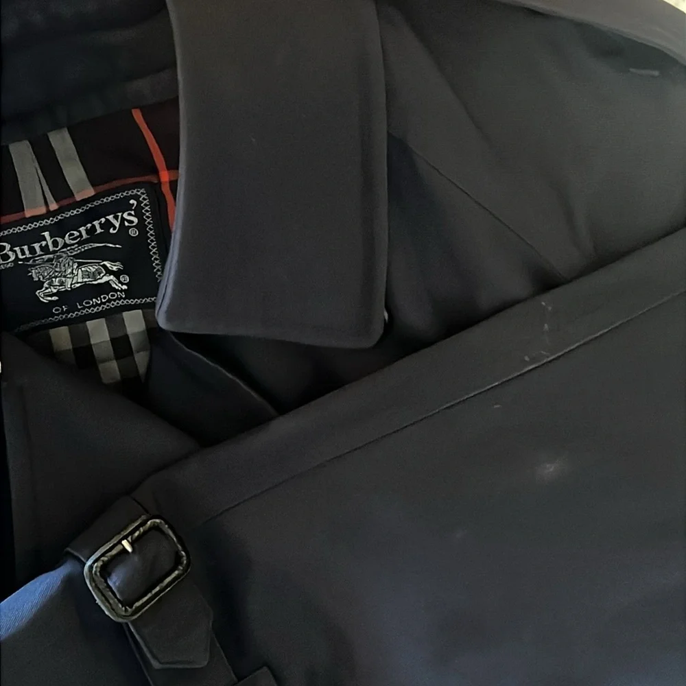 BURBERRY’S of London Men's Navy Blue Trench Coat - Picture 16 of 16